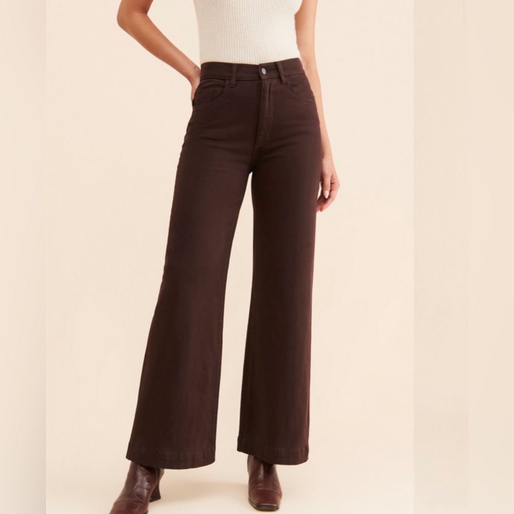 DL1961 Brown Wide Leg Jeans